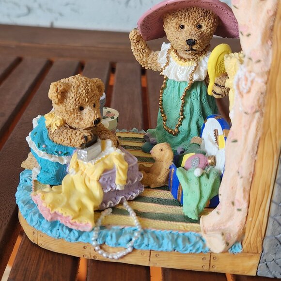 Charming Very Detailed Teddy Bear Porcelain Bookends Nursery or Girls Room Decor - Picture 16 of 16